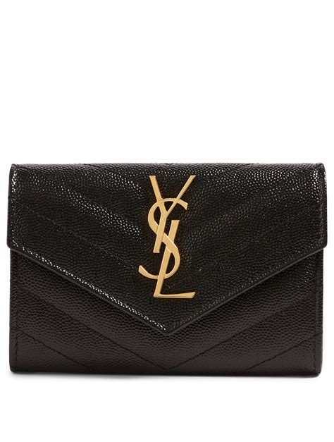 ysl logo zip wallet|ysl monogram quilted wallet.